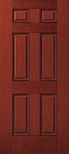 WDMA 32x80 Door (2ft8in by 6ft8in) Exterior Mahogany Fiberglass Impact Door 6ft8in 6 Panel 1