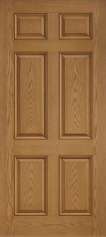 WDMA 32x80 Door (2ft8in by 6ft8in) Exterior Oak 6 Panel Classic-Craft Collection Single Door 1