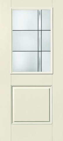 WDMA 32x80 Door (2ft8in by 6ft8in) Exterior Smooth Fiberglass Impact HVHZ Door 1/2 Lite 1 Panel Axis 6ft8in 1