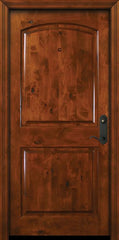 WDMA 32x80 Door (2ft8in by 6ft8in) Exterior Knotty Alder 80in Arch 2 Panel Estancia Alder Door 2