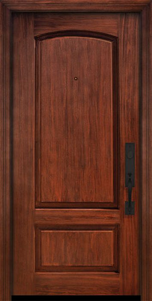 WDMA 32x80 Door (2ft8in by 6ft8in) Exterior Cherry IMPACT | 80in 2 Panel Arch or Knotty Alder Door 1