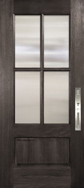 WDMA 32x80 Door (2ft8in by 6ft8in) Exterior Mahogany 80in 4 Lite TDL DoorCraft Door w/Bevel IG 1