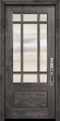 WDMA 32x80 Door (2ft8in by 6ft8in) Exterior Knotty Alder 80in 2/3 Lite Marginal 9 Lite SDL Estancia Alder Door 2