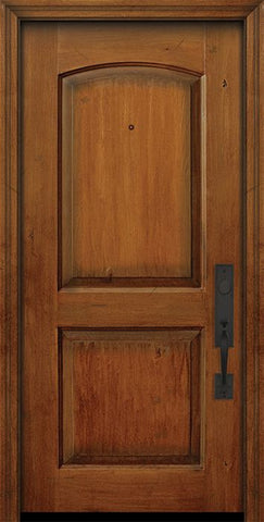 WDMA 32x80 Door (2ft8in by 6ft8in) Exterior Knotty Alder IMPACT | 80in 2 Panel Arch Door 1