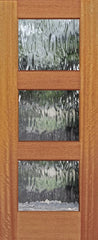 WDMA 32x80 Door (2ft8in by 6ft8in) Exterior Mahogany 80in 3 lite TDL Continental DoorCraft Door w/Textured Glass 1