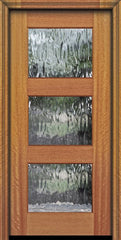 WDMA 32x80 Door (2ft8in by 6ft8in) Exterior Mahogany 80in 3 lite TDL Continental DoorCraft Door w/Textured Glass 2