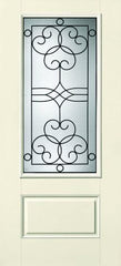 WDMA 32x80 Door (2ft8in by 6ft8in) Exterior Smooth Fiberglass Impact HVHZ Door 3/4 Lite 1 Panel Salinas 6ft8in 1