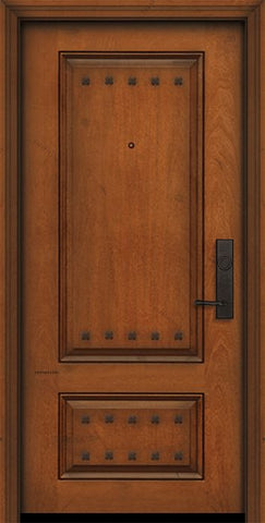 WDMA 32x80 Door (2ft8in by 6ft8in) Exterior Mahogany IMPACT | 80in 2 Panel Square Door with Clavos 1