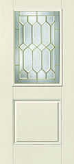 WDMA 32x80 Door (2ft8in by 6ft8in) Exterior Smooth Fiberglass Impact HVHZ Door 1/2 Lite 1 Panel Crystalline 6ft8in 1
