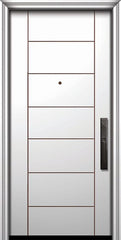 WDMA 32x80 Door (2ft8in by 6ft8in) Exterior Smooth IMPACT | 80in Brentwood Contemporary Door 1