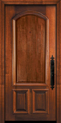 WDMA 32x80 Door (2ft8in by 6ft8in) Exterior Mahogany 80in Arch 3 Panel Portobello Door 2