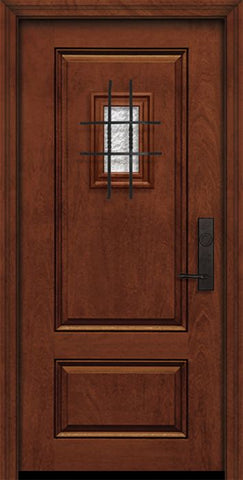 WDMA 32x80 Door (2ft8in by 6ft8in) Exterior Mahogany IMPACT | 80in 2 Panel Square Door with Speakeasy 1