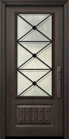 WDMA 32x80 Door (2ft8in by 6ft8in) Exterior Cherry IMPACT | 80in 1 Panel 3/4 Lite Republic Door 1
