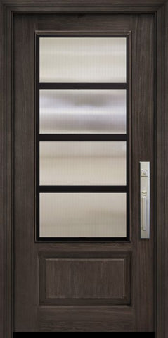 WDMA 32x80 Door (2ft8in by 6ft8in) Exterior Cherry IMPACT | 80in 1 Panel 3/4 Lite Urban Steel Grille Door 1