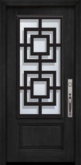 WDMA 32x80 Door (2ft8in by 6ft8in) Exterior Cherry IMPACT | 80in 1 Panel 3/4 Lite Moderna Steel Grille Door 1