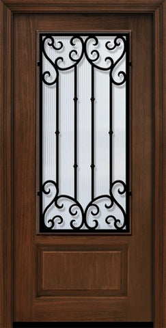 WDMA 32x80 Door (2ft8in by 6ft8in) Exterior Cherry IMPACT | 80in 1 Panel 3/4 Lite Valencia Door 1
