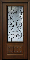 WDMA 32x80 Door (2ft8in by 6ft8in) Exterior Cherry IMPACT | 80in 1 Panel 3/4 Lite St Charles Door 1