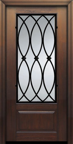 WDMA 32x80 Door (2ft8in by 6ft8in) Exterior Cherry IMPACT | 80in 1 Panel 3/4 Lite La Salle Door 1