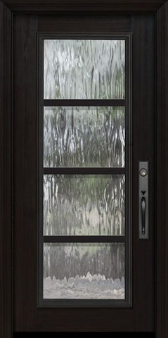 WDMA 32x80 Door (2ft8in by 6ft8in) Exterior Cherry IMPACT | 80in Full Lite Urban Steel Grille Door 1