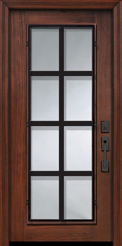 WDMA 32x80 Door (2ft8in by 6ft8in) Exterior Cherry IMPACT | 80in Full Lite Minimal Steel Grille Door 1