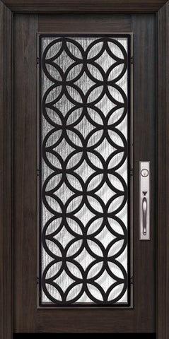 WDMA 32x80 Door (2ft8in by 6ft8in) Exterior Cherry IMPACT | 80in Full Lite Eclectic Steel Grille Door 1