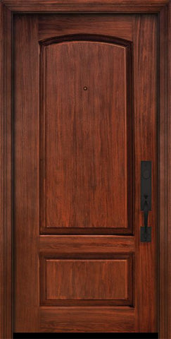 WDMA 32x80 Door (2ft8in by 6ft8in) Exterior Cherry 80in 2 Panel Arch or Knotty Alder Door 1