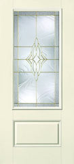 WDMA 32x80 Door (2ft8in by 6ft8in) Exterior Smooth Fiberglass Impact HVHZ Door 3/4 Lite 1 Panel Wellesley 6ft8in 1