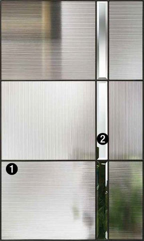 WDMA 32x80 Door (2ft8in by 6ft8in) Exterior Oak Axis Full Lite W/ Stile Lines Fiberglass Single Door HVHZ Impact 2
