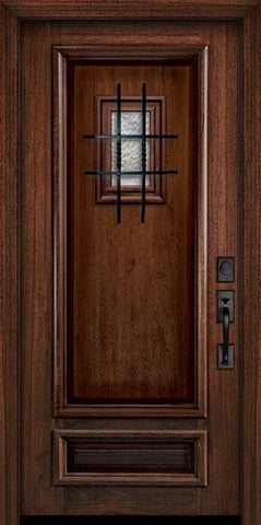 WDMA 32x80 Door (2ft8in by 6ft8in) Exterior Mahogany 80in 2 Panel Portobello Door with Speakeasy 2