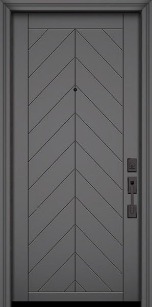 WDMA 32x80 Door (2ft8in by 6ft8in) Exterior Smooth 80in Chevron Solid Contemporary Door 1