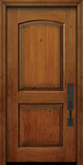 WDMA 32x80 Door (2ft8in by 6ft8in) Exterior Knotty Alder 80in 2 Panel Arch Door 1