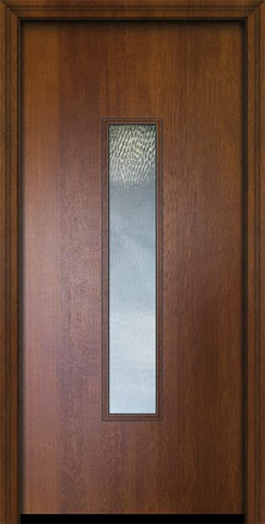 WDMA 32x80 Door (2ft8in by 6ft8in) Exterior Mahogany 80in Malibu Contemporary Door w/Textured Glass 2