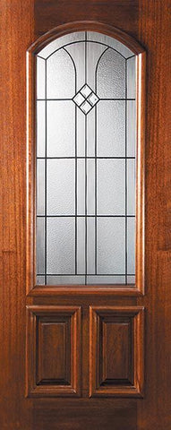 WDMA 32x80 Door (2ft8in by 6ft8in) Exterior Mahogany 80in Cantania Arch Lite Door 1