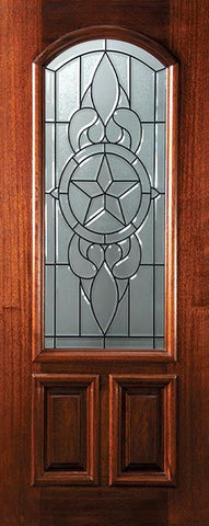WDMA 32x80 Door (2ft8in by 6ft8in) Exterior Mahogany 80in Brazos Arch Lite Door 1