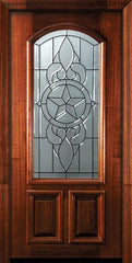 WDMA 32x80 Door (2ft8in by 6ft8in) Exterior Mahogany 80in Brazos Arch Lite Door 2