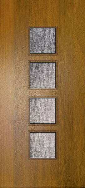 WDMA 32x80 Door (2ft8in by 6ft8in) Exterior Mahogany 80in Venice Contemporary Door w/Textured Glass 1