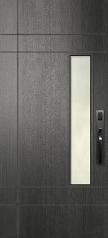 WDMA 32x80 Door (2ft8in by 6ft8in) Exterior Mahogany 80in Santa Barbara Contemporary Door w/Textured Glass 1