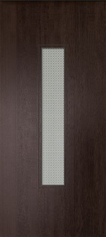 WDMA 32x80 Door (2ft8in by 6ft8in) Exterior Mahogany 80in Malibu Contemporary Door w/Metal Grid 1