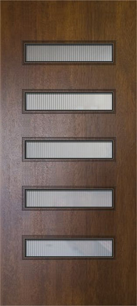 WDMA 32x80 Door (2ft8in by 6ft8in) Exterior Mahogany 80in Beverly Contemporary Door w/Textured Glass 1
