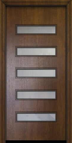 WDMA 32x80 Door (2ft8in by 6ft8in) Exterior Mahogany 80in Beverly Contemporary Door w/Textured Glass 2