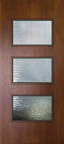 WDMA 32x80 Door (2ft8in by 6ft8in) Exterior Mahogany 80in Santa Monica Contemporary Door w/Textured Glass 1
