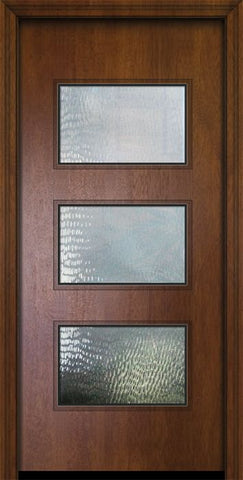 WDMA 32x80 Door (2ft8in by 6ft8in) Exterior Mahogany 80in Santa Monica Contemporary Door w/Textured Glass 2