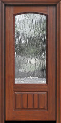 WDMA 32x80 Door (2ft8in by 6ft8in) Patio Cherry 80in 3/4 Arch Lite V-Grooved Panel Privacy Glass Door 1