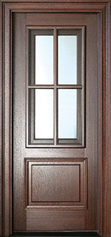 WDMA 32x80 Door (2ft8in by 6ft8in) Exterior Swing Mahogany Breezeport TDL 4LT Single Door 2-1/4 Thick 1