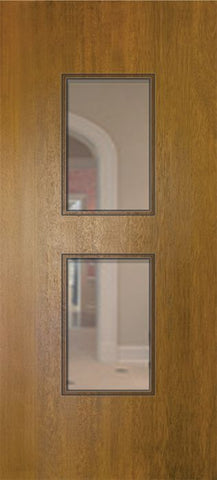 WDMA 32x80 Door (2ft8in by 6ft8in) Exterior Mahogany 80in Newport Contemporary Door w/Textured Glass 1