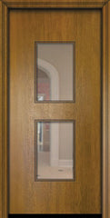 WDMA 32x80 Door (2ft8in by 6ft8in) Exterior Mahogany 80in Newport Contemporary Door w/Textured Glass 2