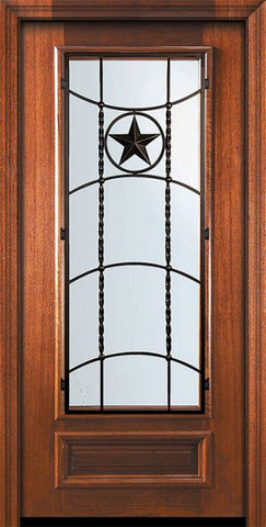 WDMA 32x80 Door (2ft8in by 6ft8in) Exterior Mahogany 80in 3/4 Lite Texan Door 2