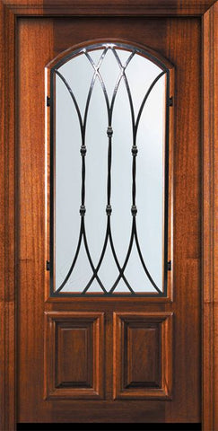 WDMA 32x80 Door (2ft8in by 6ft8in) Exterior Mahogany 80in Arch Lite Warwick Door 2