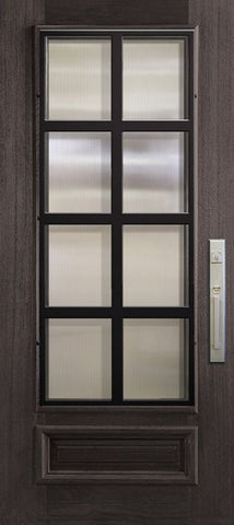 WDMA 32x80 Door (2ft8in by 6ft8in) Exterior Mahogany 80in 3/4 Lite Minimal Steel Grille Portobello Door 1