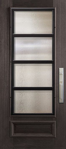 WDMA 32x80 Door (2ft8in by 6ft8in) Exterior Mahogany 80in 3/4 Lite Urban Steel Grille Portobello Door 1